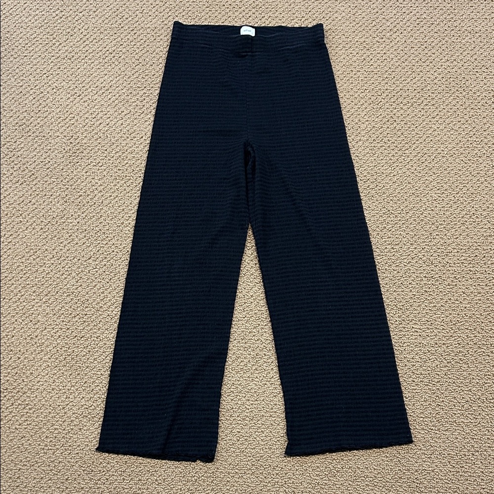 Wilfred Verona Pant Black size Medium Seersucker Lightweight Wide Leg